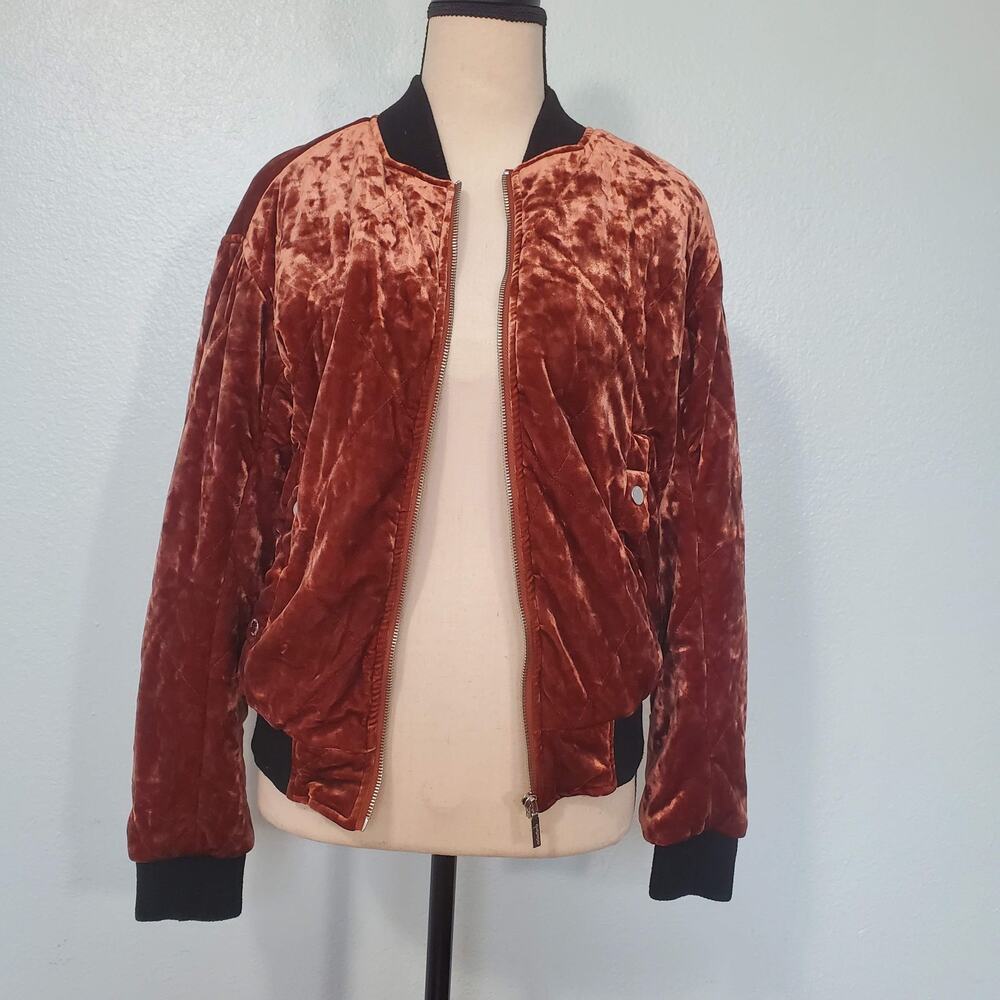 Collection B New York Velour Bomber Quilted Jacket - Size S